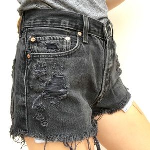 Levi’s Distressed Vintage Denim High Rise Shorts